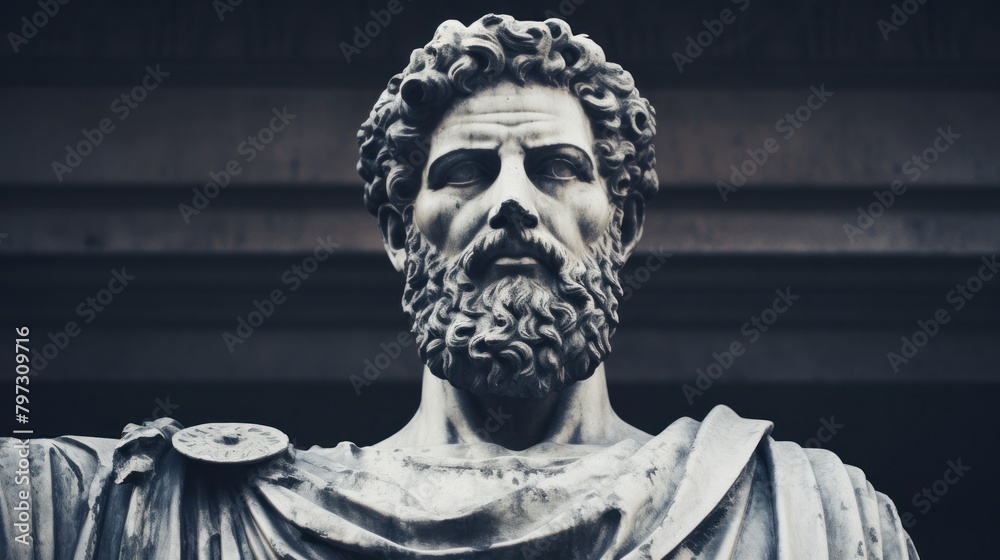 a statue of a man with a beard a statue of a man with a beard