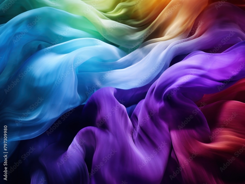 Obraz premium a rainbow colored fabric in a wave