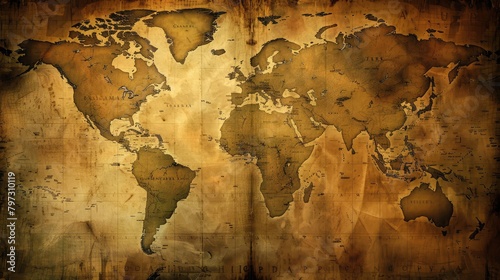 Old world map background.