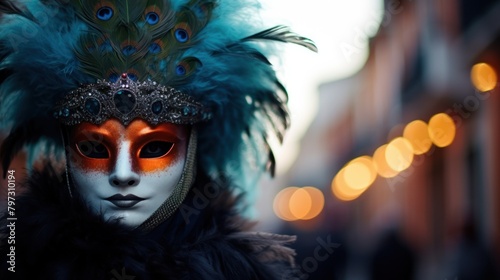 a person wearing a mask and feathers © Balaraw