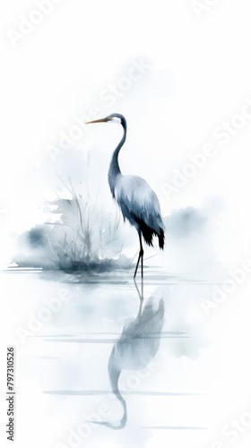 Crane in lake animal heron bird. © Rawpixel.com