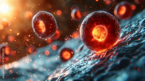 Illuminated Journey A Visualization of Human Red Blood Cells photo