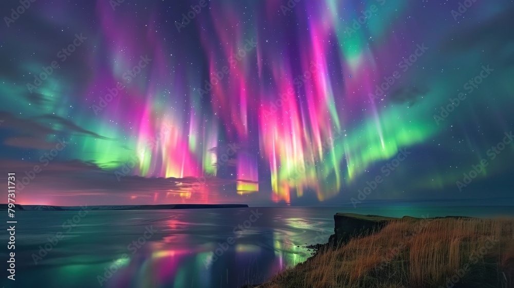 The northern skies come alive with the dance of the aurora borealis, a celestial spectacle set against the backdrop of autumn.