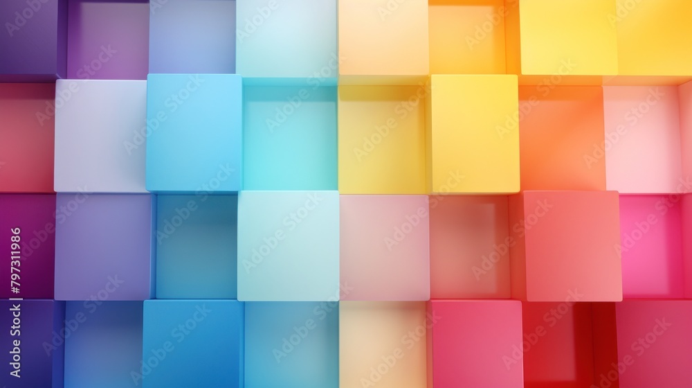 a group of colorful cubes