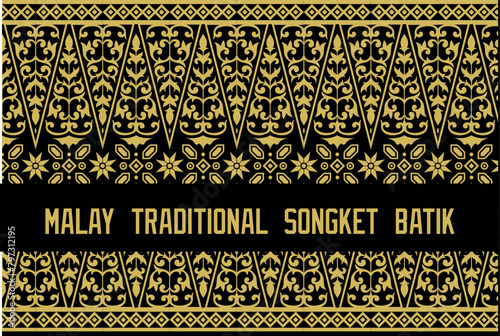 Malay traditional songket batik vector