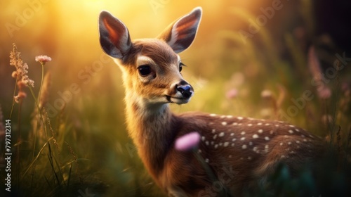 a deer in a field photo