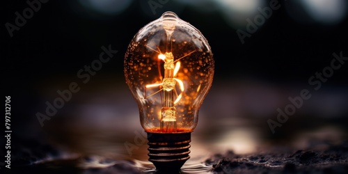 a light bulb with a glowing light inside