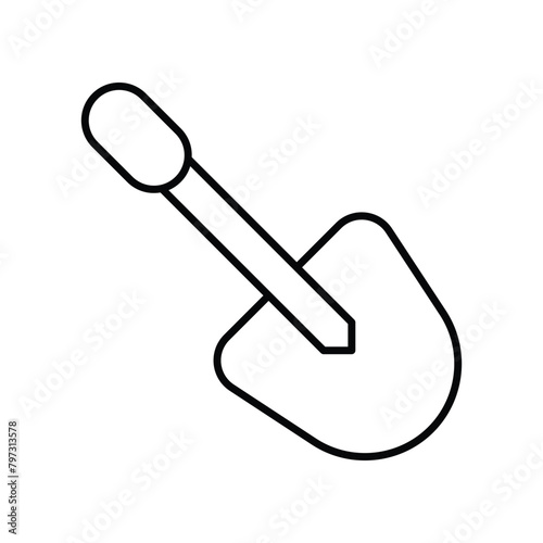 shovel icon with white background vector stock illustration