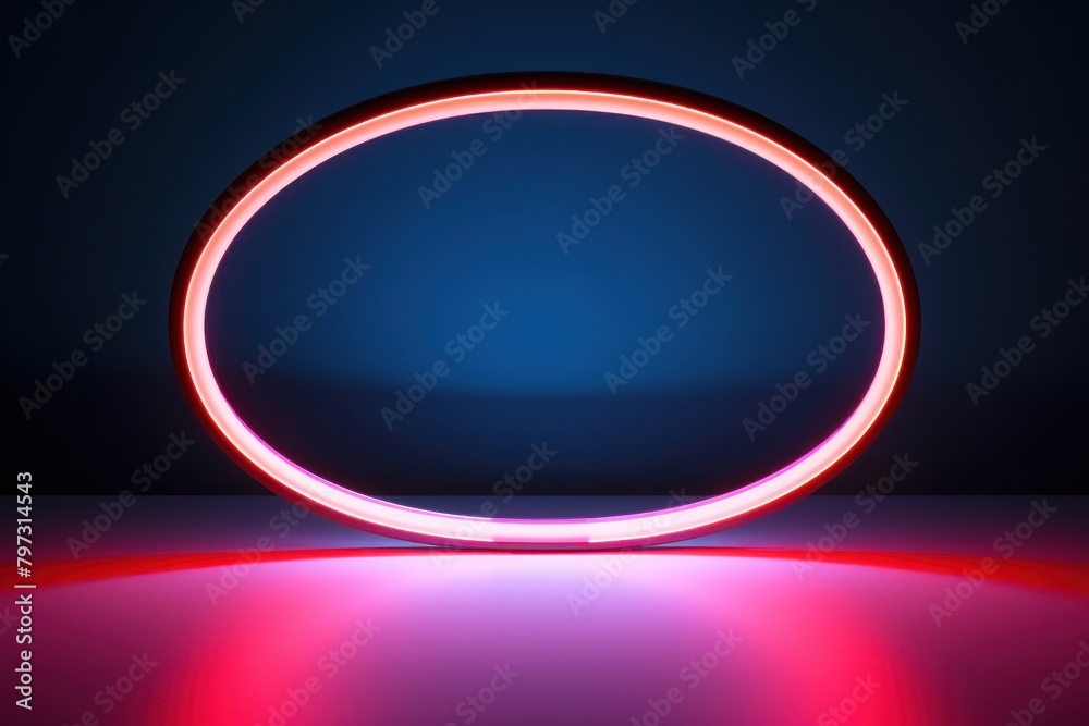 a red and pink light ring