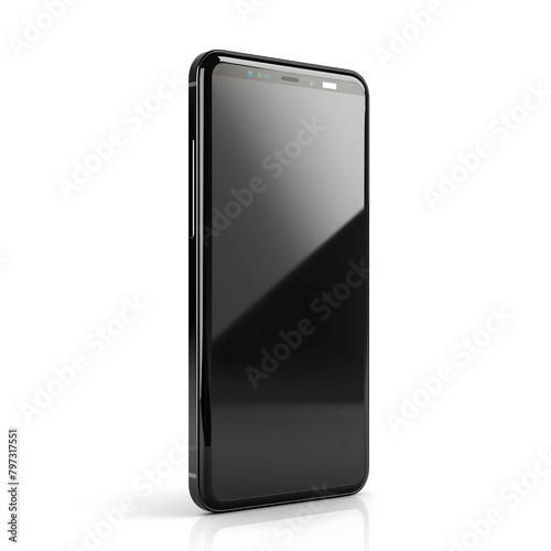 Smartphone mockup closeup isolated on white background.