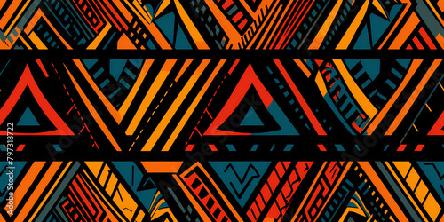 African pattern with tribal elements