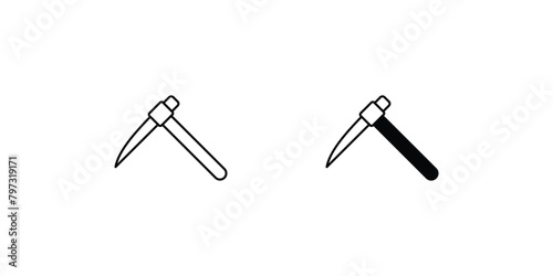 pickaxe icon with white background vector stock illustration photo
