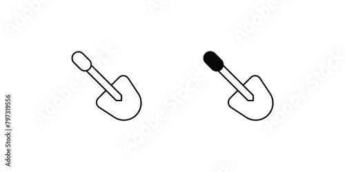 shovel icon with white background vector stock illustration