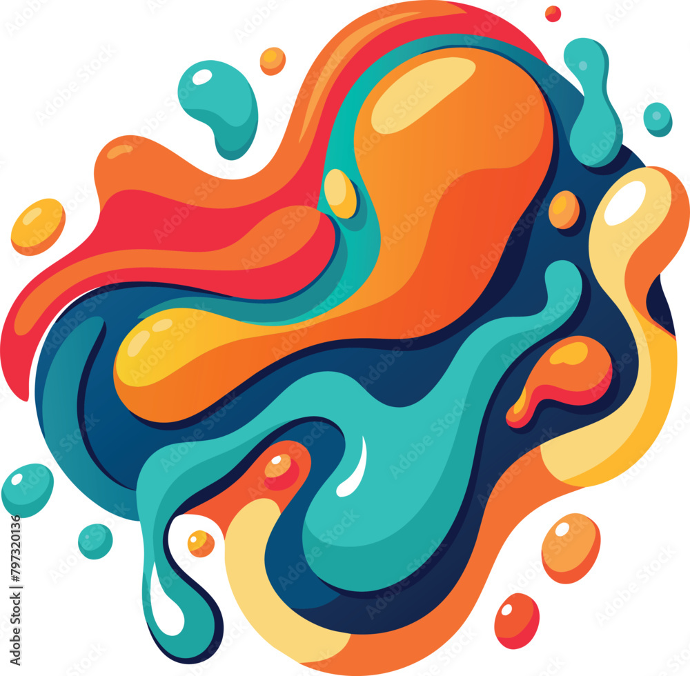 Abstract colorful wavy dimension liquid shape elements graphic gradient vector colored line banners vector illustration generated by Ai