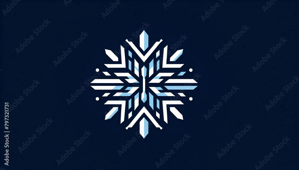 Blue fractal snowflake icon image Blue fractal snowflake icon image