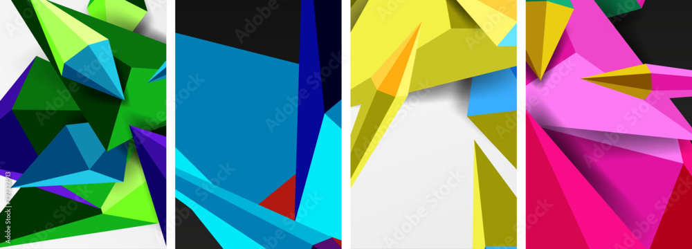 a collage of four different colored triangles on a white background . High quality a collage of four different colored triangles on a white background . High quality