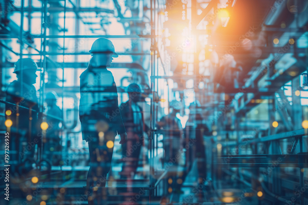 Fototapeta premium construction worker in construction site, construction worker, workers at work