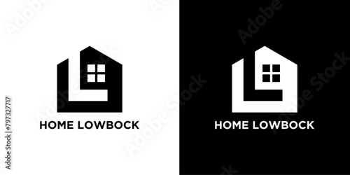 Letter H LH HL in vector for HOME , Property and Construction Logo design for business corporate sign. Minimal logo design template on black and white background. photo