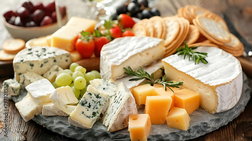 artisanal cheese platter with a variety of cheeses, including white, yellow, and white - and - yell