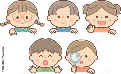 可愛い子供の上半身セット