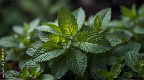 Fresh mint leaves in the garden. Mint leaves background.generative.ai