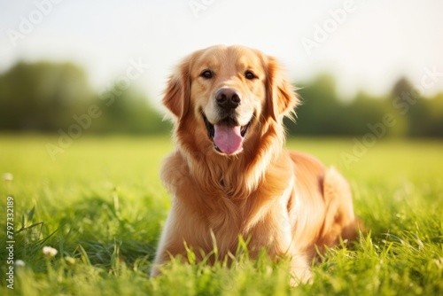 Golden retriever dog animal mammal puppy. photo