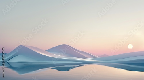 A minimalist composition with subtle color gradients, conveying simplicity and peace photo