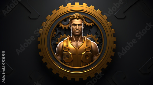 Chain mechanic icon 3d