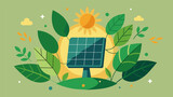 A graphic of a solar panel surrounded by leaves with the caption Ecofriendly projects made possible with green financing