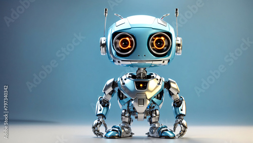 Friendly smiling robot facing the camera on a clean neutral background © The A.I Studio