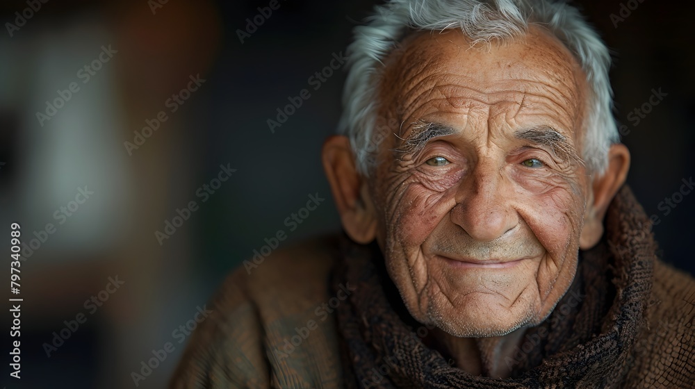 Cheerful Elderly Gentleman Capturing Wisdom and Contentment in Warm Studio Portrait Cheerful Elderly Gentleman Capturing Wisdom and Contentment in Warm Studio Portrait