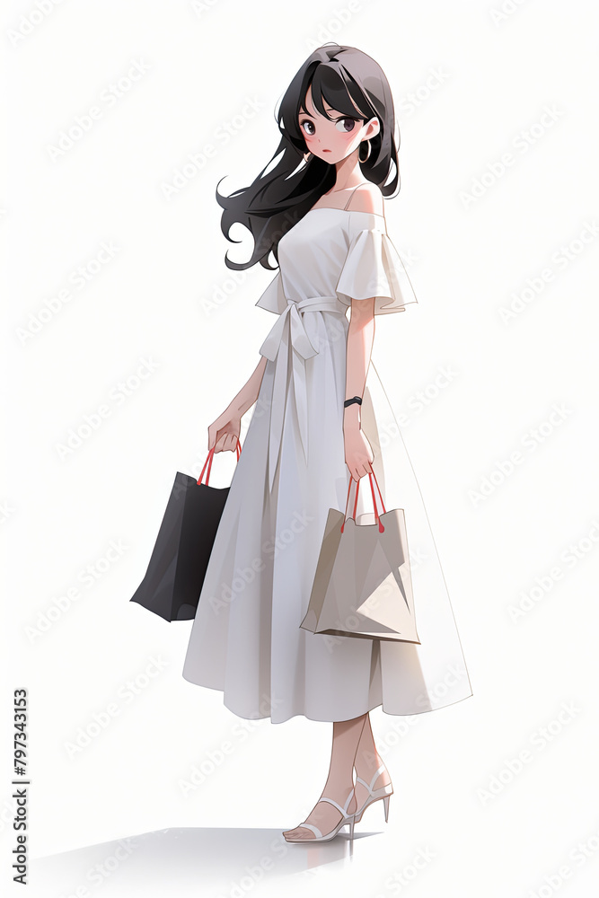 Beautiful girls are shopping