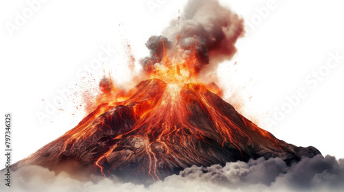 Obraz na płótnie volcano with lava isolated on transparent background