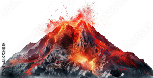 Obraz na płótnie volcano with lava isolated on transparent background