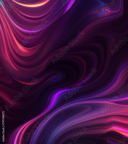 A purple background with flowing lines and glowing stars, creating an elegant and sophisticated atmosphere.