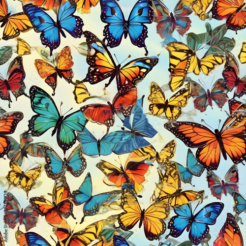 seamless pattern with butterflies