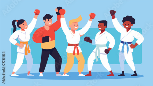 During a sparring session members are seen cheering for their teammates providing them with encouragement and advice.