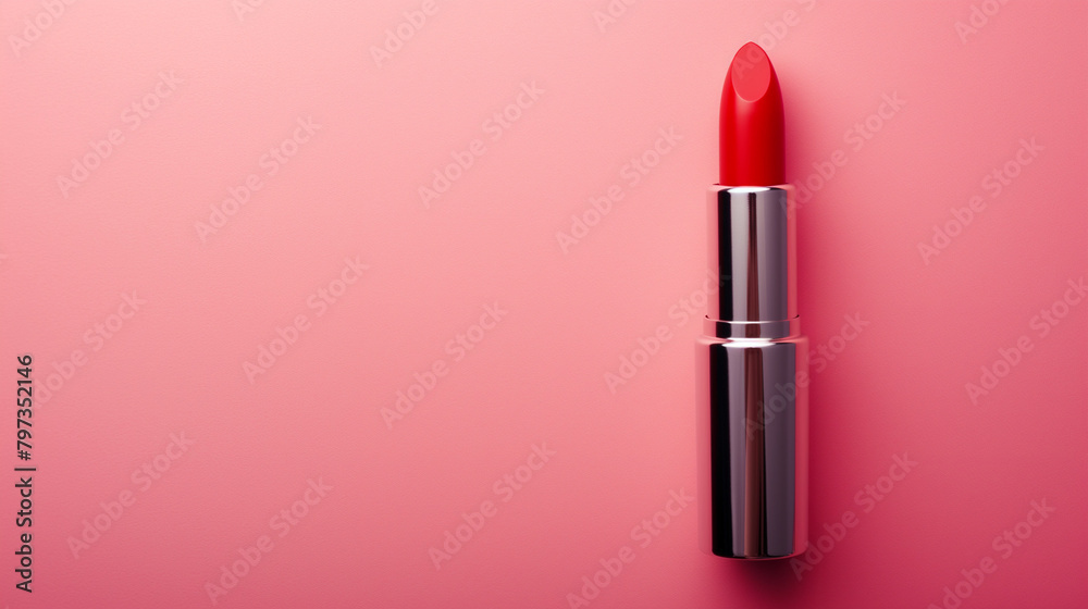 red lipstick on pink background red lipstick on pink background