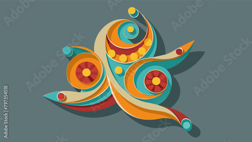 Paper quilling This beautiful and intricate art form is demonstrated by a skilled crafter who uses thin strips of paper to create stunning designs and. Vector illustration