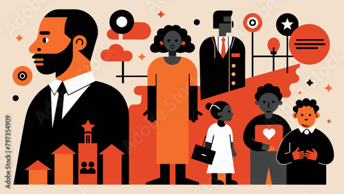 A visual representation of the Black Codes and their impact on black communities emphasizing the ongoing struggle for civil rights.. Vector illustration