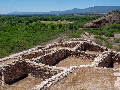 Scenic view of Verde Valley from the ruins of pueblo dwelling at Tuzigoot National Monument - Clarkdale, Arizona photo