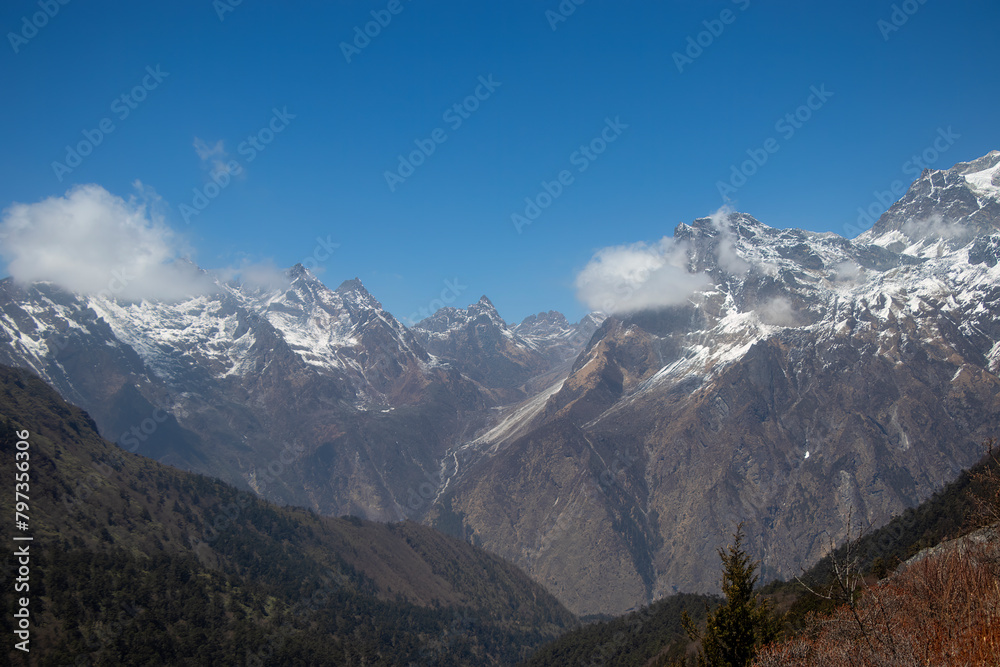 Beautiful Landscape Mountain View. This image captued during the Kanchenjunga base camp trek in Nepal. 