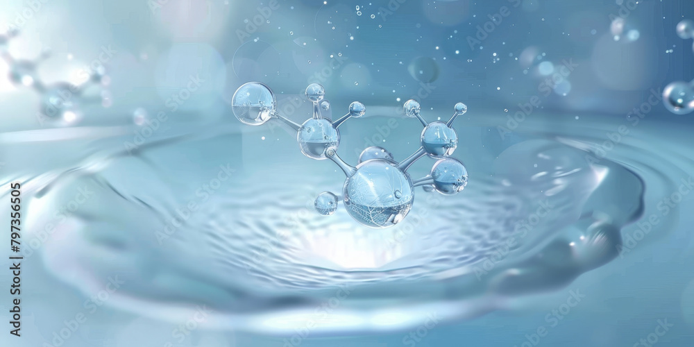 water drops and bubbles,,water molecule Collagen Skin Serum, Vitamin,bubbles in water,beauty skin care cosmetics, spa products,abstract oil bubbles or face serum background. Oil and water bubbles .