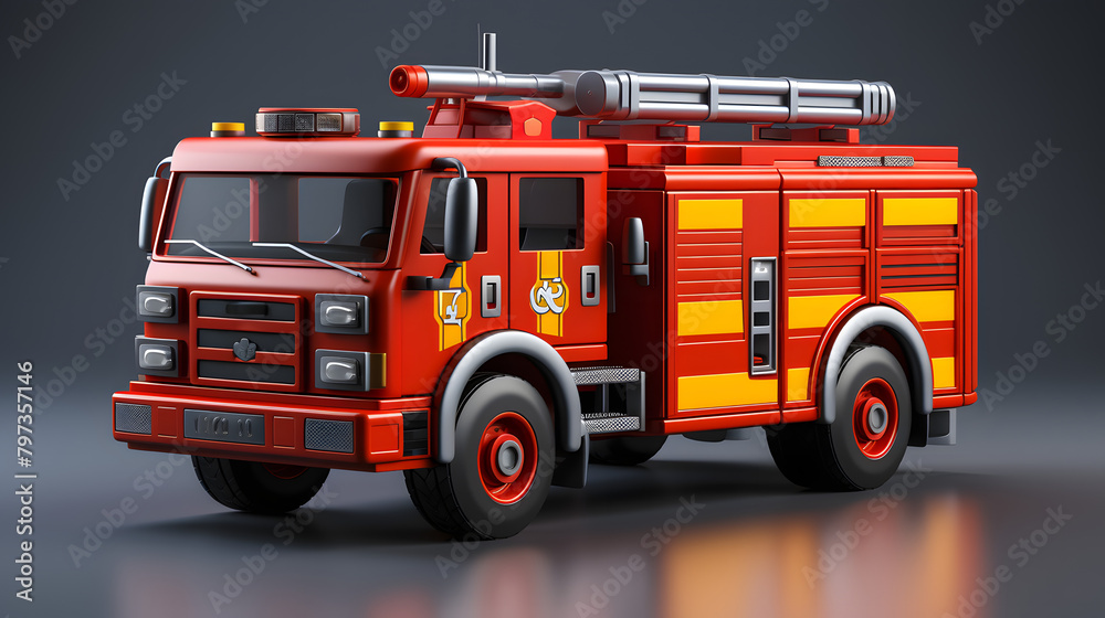 Fire engine machine 3d Fire engine machine 3d