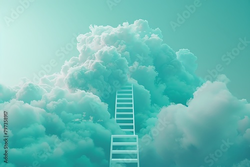 A ladder to heaven made of clouds