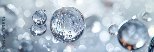 water drops and bubbles,,Collagen Skin Serum and Vitamin , bubbles in water, for beauty skin care cosmetics, spa products,abstract oil bubbles or face serum background. Oil and water bubbles. banner