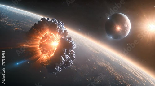 Comet dynamic motion outer space