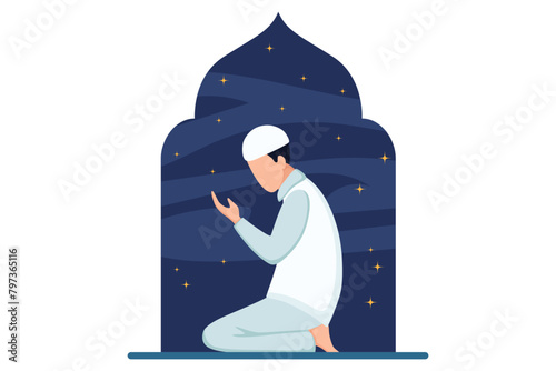 Ramadan Kareem Flat Illustration Design