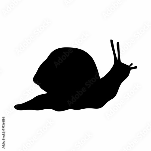 Papier peint black silhouette of a walking snail