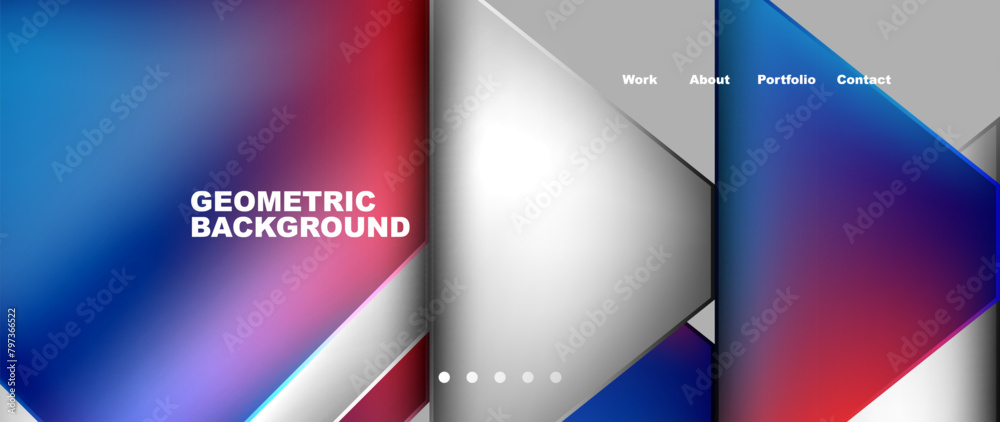 A publication featuring an electric blue, violet and magenta geometric background of triangles. Perfect for brand events with a unique pattern A publication featuring an electric blue, violet and magenta geometric background of triangles. Perfect for brand events with a unique pattern
